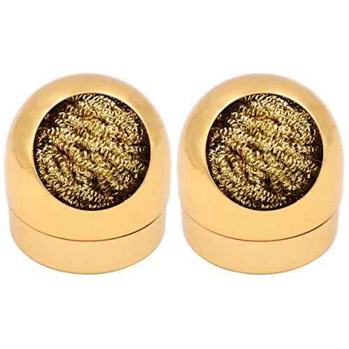 LBY Soldering Iron Tip Cleaner Kit, Wire-Type Soldering Iron tip Cleaner, Solder Tip Cleaning Wire and Holder Kit, Pack of 2, Golden