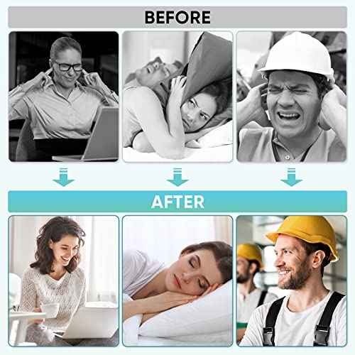 TICONN 40 Pairs Ear Plugs, 32dB Noise Reduction Earplugs for Sleeping Hearing Protection Travel Study Concentration Construction Site (40 Pairs)