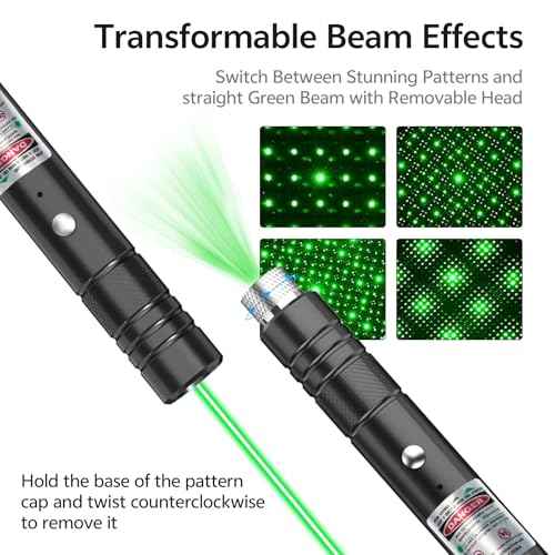 [Professional] Rechargeable Green Laser Pointer High Power Green Beam Light Long Distance Range for TV/LED/LCD Screens Tactical Flashlights Presentation Office/Classroom/Outdoors [203] (1)