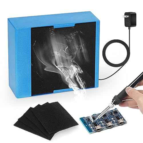 Toolour Solder Fume Extractor Smoke Absorber Remover,12V Powerful Soldering Fan with 5 Carbon Filters for Laser Work Solder Station Repairing Desoldering DIY