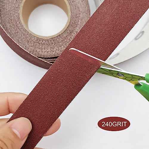 Mini Sander for Small Wood Projects Plus Hook and Loop Sandpaper Roll (1''x20'), Micro Sander Kit Tool Craft Sander for Crafting, Sanding, Tight Space, Precision Finger Detail Sander (240 Grit)