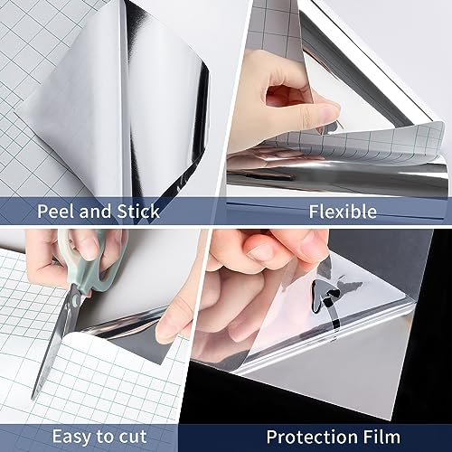 WESTICK Mirror Stickers for Walls Self Adhesive Wallpaper Sticker
