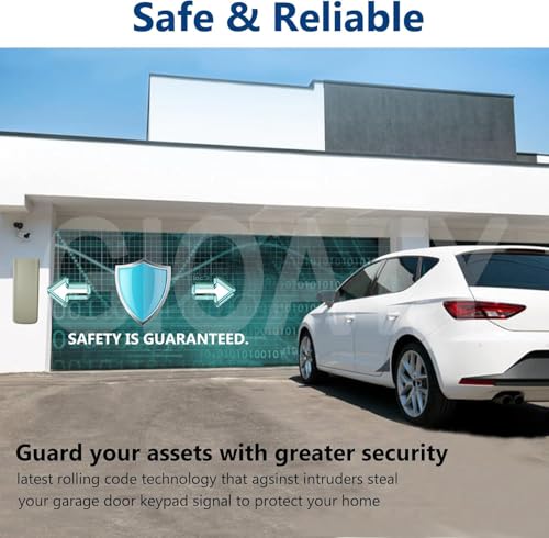 GIOATY Gray Wireless Garage Door Keypad for Liftmaster & Chamberlain Openers
