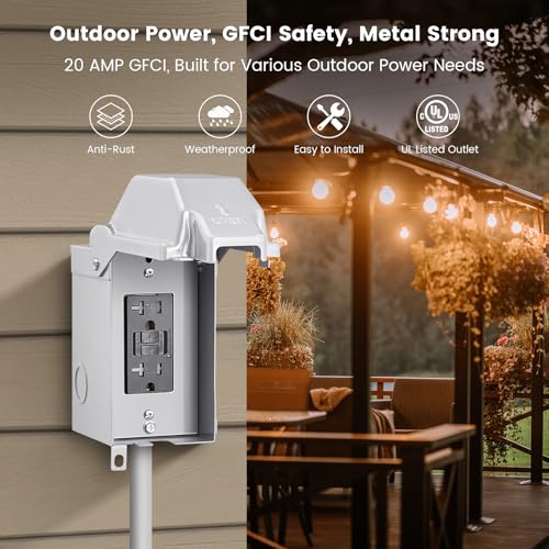 SURAIELEC 20A GFCI Outdoor Electrical Outlet Box Weatherproof Rust-Resistant