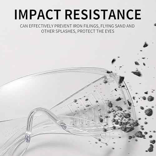 JING LEI Safety Glasses Anti Fog Goggles Vented Sides Shields Transparent PC Frame Spectacles for Lab Medical and Daily Use