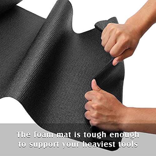 MIXPOWER 16W x 72L Black Non-Slip Foam Toolbox Drawer Liner - Easy Cut 3mm