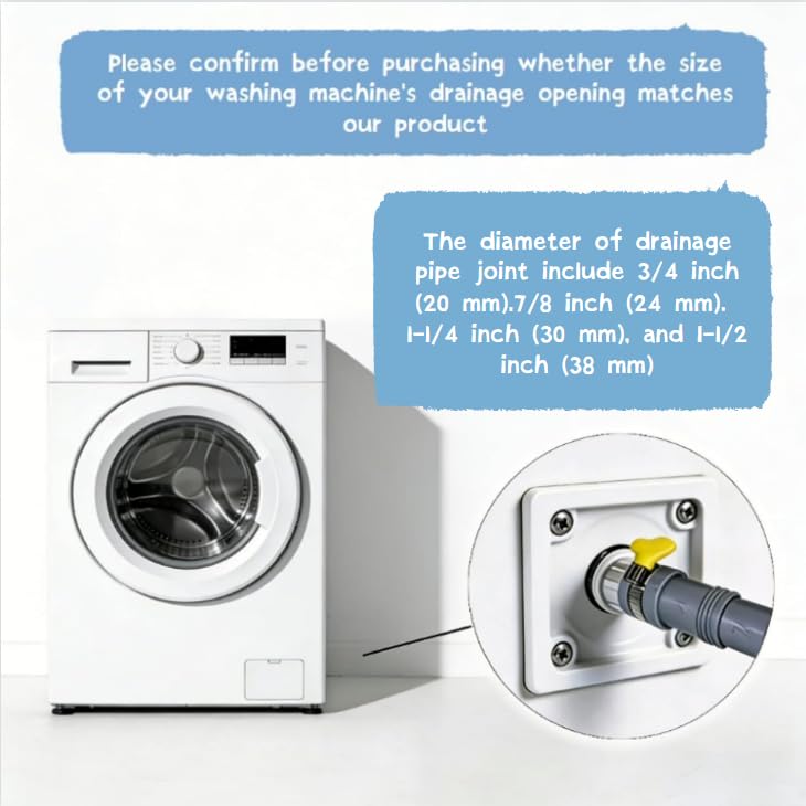 MAREKINEKO 6.5ft Universal Washing Machine & Dishwasher Drain Hose Extension with Clamps
