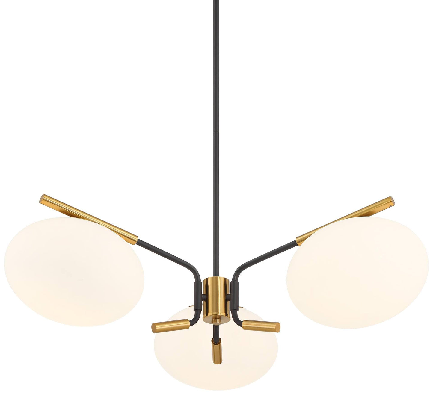 Possini Euro Design Possini Euro Gwynn 26 1/2" Black and Gold 3-Light Modern Chandelier