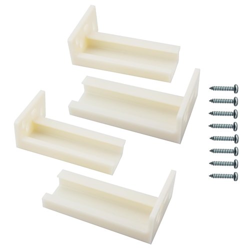 R 7265 Drawer Track Back Plate, 3/8 in. x 1 in., Plastic, Left and Right, Beige (2 Pair)