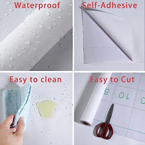Dimcol White Peel and Stick Contact Paper for Cabinets 15.7" x 118" Matte White