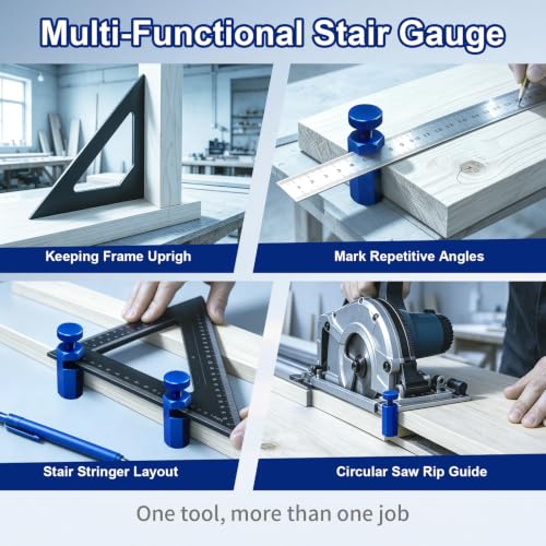 Tall Stair Gauges for Framing Square, 2 Pack Layout Clamps
