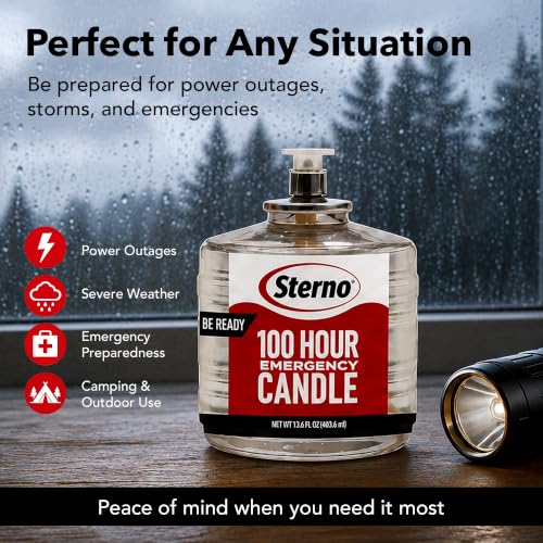 Sterno 100-Hour Emergency Candles 6-Pack for Power Outages & Storms