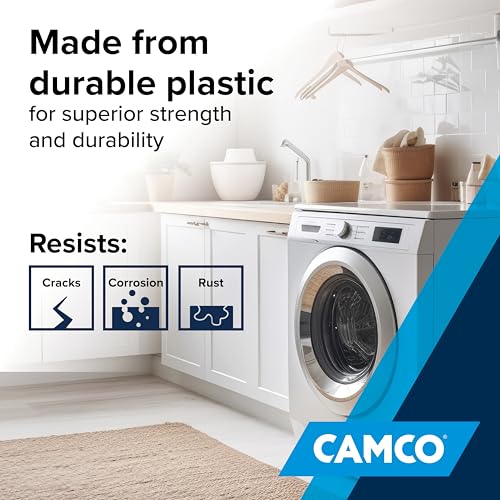 Camco Graphite 30 x 32-In Drip Pan for Washing Machines with 1in x 1.5in Drain Fitting (20750) – Standard Packaging