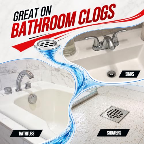 Drain Clog Remover Snake - Fast Hair and Debris Removal for Bathroom Drains