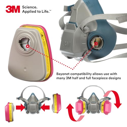 3M P100 Respirator Cartridge/Filter 60923 NIOSH Approved - 1 Pair