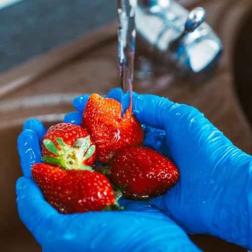 SereneLife Large Size Nitrile Disposable Latex & Powder Free Gloves - Great for Kitchens, Food Handling & Cleaning Supplies - Soft & Comfortable fit - Vinyl & Nitrile blend - 100 Pack