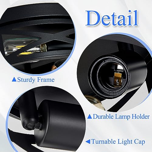 SKEJAO 13.1 Inch Black 3-Light Flush Mount Ceiling Light Fixture for Kitchen Hall Bathroom