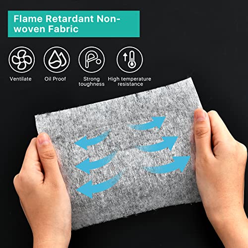 Elesunory 2 Rolls Range Hood Filter Paper - Nonwoven Fabric, Adhesive Strips & Magnetic Block, 10m Each