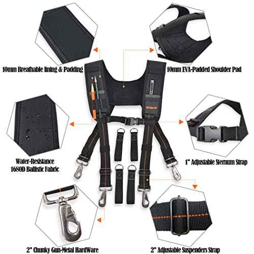 WELKINLAND Tool belt suspenders for men, Nail bag suspenders, Tool bag construction suspenders carpenter