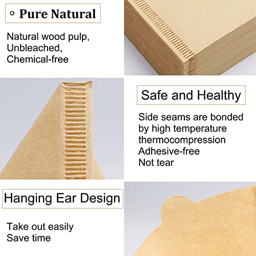 Natural Cone Coffee Filters Size 02, 100 Count, Unbleached 1-4 Cups – Revelook, V02