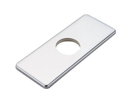 Greenspring 6 Inch Chrome Sink Hole Cover, 4" Hole Cover Deck Plate, Bathroom Faucet Deck Plate, Stainless Steel Square Escutcheon for Bathroom or Kitchen Single Hole Vanity Sink Faucet
