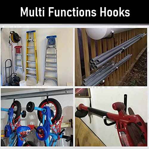 20Pcs Heavy Duty Garage Storage Hooks, 6.7 Inches Garage Wall Hook for Hanging Tools, Ladder, Bicycle, Chairs