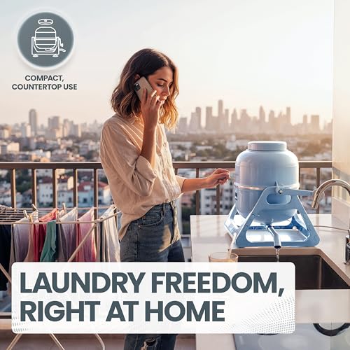 Blue WonderWash Portable Manual Washing Machine for Apartments & Tiny Spaces