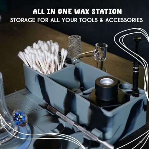 Nugbuddy Wax Tool Station - Smoke Variation Silicone Organizer with Heat-Resistant Non-Stick Surface