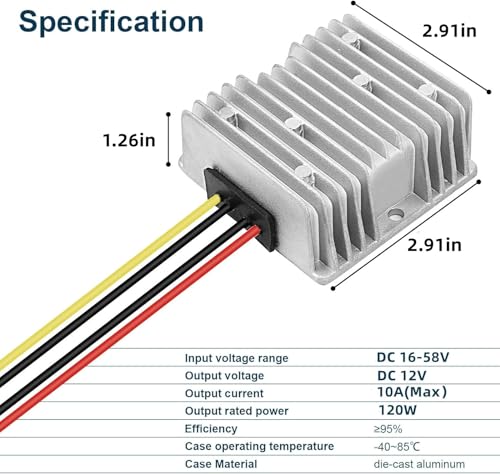 DC 16V-58V to 12V 10A 120W Step-Down Voltage Converter Waterproof Regulator