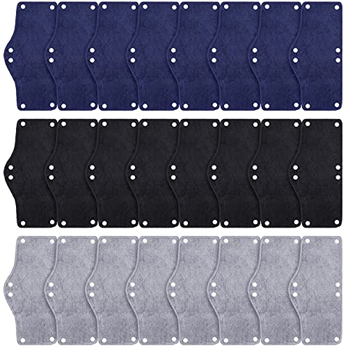 24 Pieces Hard Hat Sweatband, Cotton Helmet Sweatband Hard Hat Liner, Washable Sweat Band Reusable Safety Sweat Band Snap Hard Accessories (Dark Blue,Gray,Black)