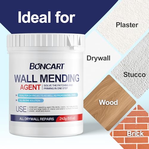 Boncart 8.6oz Drywall Repair Kit 8-in-1 All-in-One Patch & Priming Set with Tools