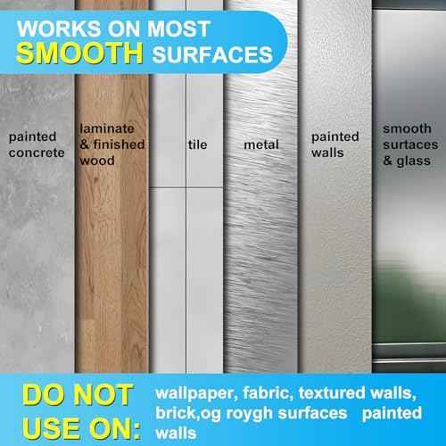 4pack Mop and Broom Holder Wall Mount Self Adhesive - No Drill Mop and Broom Handle Gripper, Household Cleaning Organizer for Organization and Storage, Holds up to 6 lb