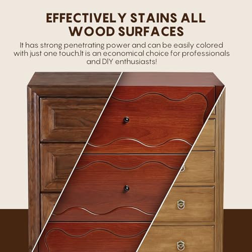 SENVEN Walnut Wood Stain 3.5 Fl Oz - Fast Drying, Water-Based, Non-Toxic Interior & Exterior Furniture & Cabinet Finish