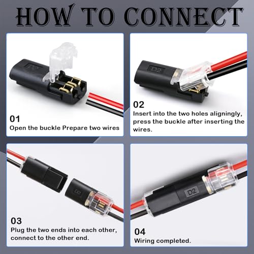 20 Pack Double Wire Plug-in Connectors for 18-22AWG Electrical Wiring