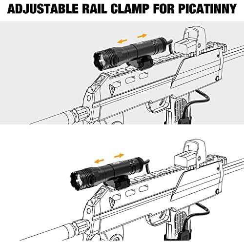 Light Laser Combo for Rifle Tactical Rifle Flashlight with Pressure Switch - 1250 Lumens IPX66 Protection, Rail Mounted Light for Outdoor Use