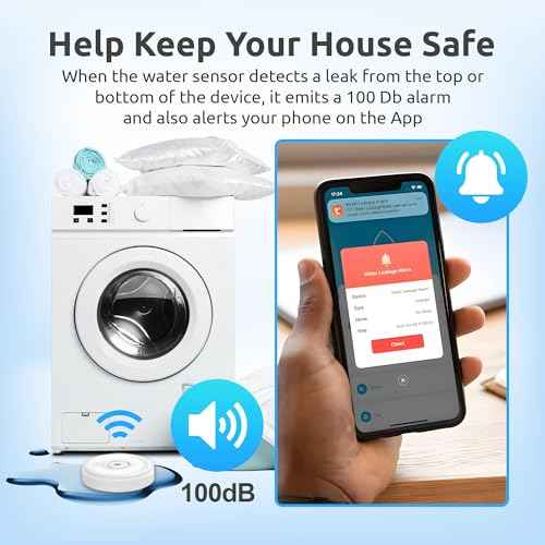 Drip Defender Pro Water Sensor | Wi-Fi Water Leak Detector for Home with 100dB Alarm, High Sensitivity, IP66 Waterproof, Easy Installation, Smart Moisture Alarm for Kitchens, Basements, and Bathrooms