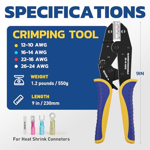 Haisstronica Crimping Tool for Heat Shrink Connectors AWG 26-10, Model HS-8327 – Easy Wire Crimper