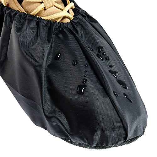 Reusable Boot & Shoe Covers Water Resistant Non Skid and Washable for Real Estate Contractors to Keep Floors Carpets Footwear and Rooms Clean - 2 Pairs (Large, Black)