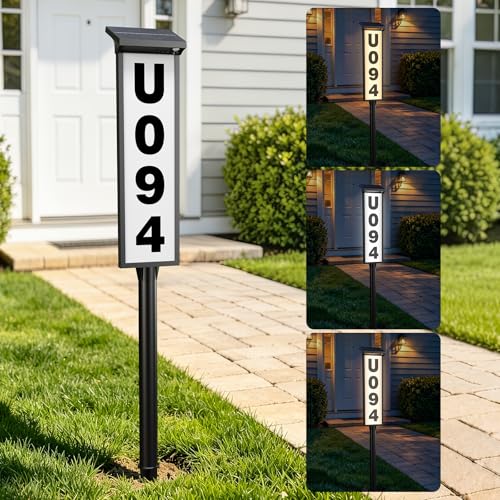 Solar House Number Sign with LED Light | Waterproof Outdoor Address Sign