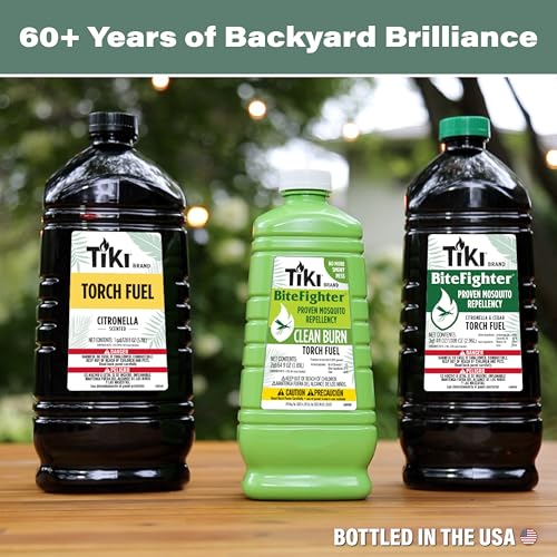 TIKI Citronella Torch Fuel - 1 Gallon (128 oz.) Easy Pour Outdoor Oil with Lemongrass
