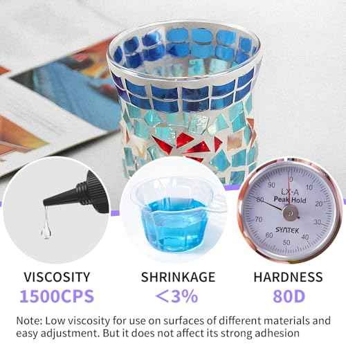 UV Resin Kit with Light, Fast Drying Beginner-Friendly Kit, Bonding & Repairing in Seconds, 30g/1oz Clear UV Glue with UV Penlight for Resin, Plastic, Glass, Acrylic