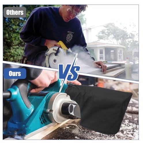 4Pcs Black Dust Collection Bag for Miter Saw Table Saw Miter Saw Dust Bag Black Dust Collection Bag 255 Model with Zipper and Wired Adjustable Stand Dust Bag or Miter Saw, Tank Belt Sander, Edge Plane