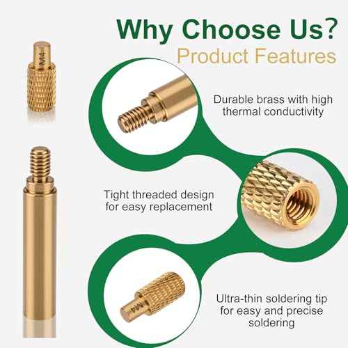 Heat-Set Insert Tips Soldering Iron Tips M2 M2.5 M3 M4 M5 M6 M8 1/4",Thread Inserts Compatible with FX-888D Weller SP40NKUS and Yihua 939D Irons,for Connecting 3D Printed Parts and Plastic Parts