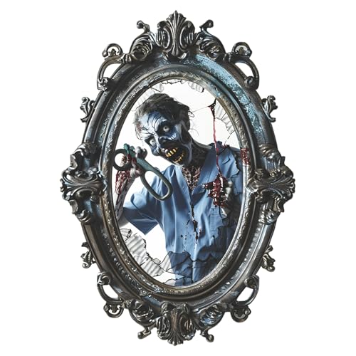 Scary Halloween Wall Stickers, Bloody Hands Broken Mirror Decals, Horror Decorations for Haunted House, Party Door