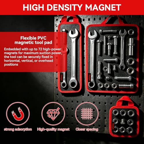 Flexible Magnetic Tool Mat with Non-Slip PVC Tray - Universal Garage Organizer