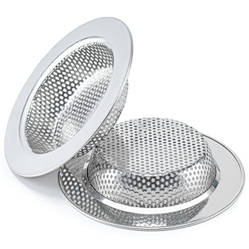 Honmein Silver 2-Piece Double-Layer Stainless Steel Sink Strainer Set