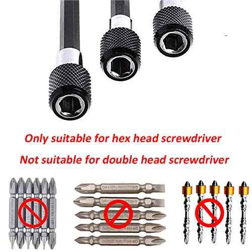 3Pcs 1/4 Inch Hex Shank Magnetic Drill Bit Extension Quick Release Screwdriver Nut Drill Bit Holder Extension Kit Set for Impact Driver Bits -2/4/ 6 Inch Length