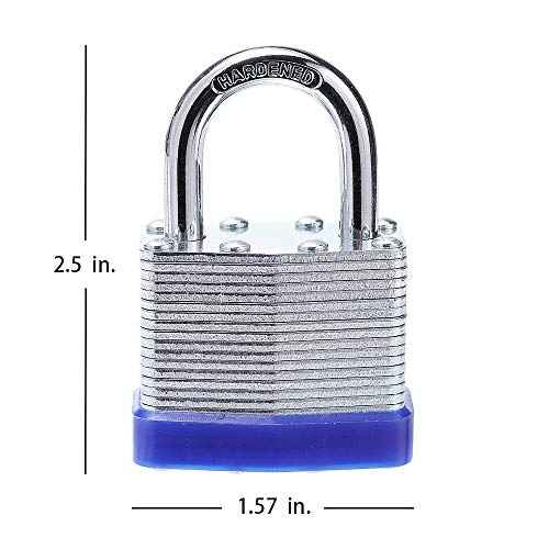 Laminated Steel Key Lock, 1-9/16 in. Wide Body, 2 Padlocks Keyed Alike