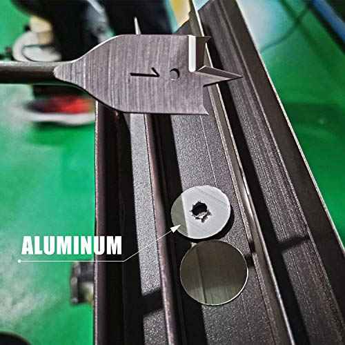 Luckyway 6-Piece 3/8 Inch to 1 Inch Spade Drill Bits Set for Wood, Plastic, Aluminum Hole Cutting