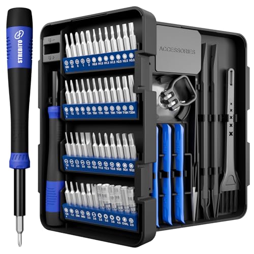 STREBITO Blue 64-Piece Precision Screwdriver Set with Torx, Triwing & Gamebit Bits
